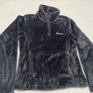 Women’s Columbia Cold Weather Fuzzy Teddy Gray half zip warm jacket sweater
